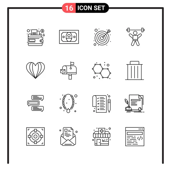 Conjunto Iconos Creativos Universales Simplemente Vector Ilustraciones Para Aplicaciones Web — Vector de stock