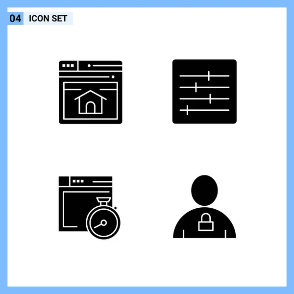 Conjunto Iconos Creativos Universales Simplemente Vector Ilustraciones Para Aplicaciones Web — Archivo Imágenes Vectoriales