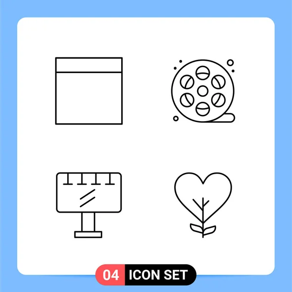 Conjunto Iconos Creativos Universales Simplemente Vector Ilustraciones Para Aplicaciones Web — Vector de stock