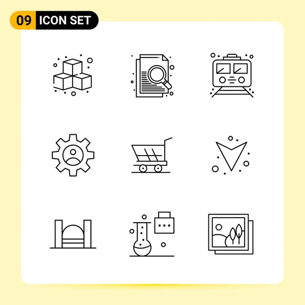 Conjunto Iconos Creativos Universales Simplemente Vector Ilustraciones Para Aplicaciones Web — Archivo Imágenes Vectoriales