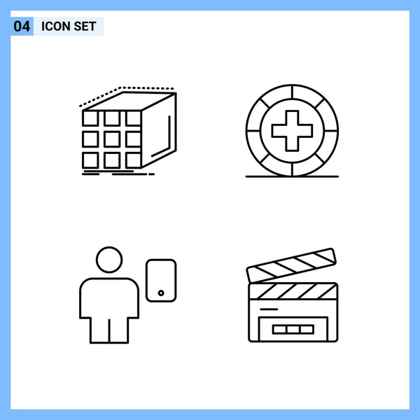 Conjunto Iconos Creativos Universales Simplemente Vector Ilustraciones Para Aplicaciones Web — Archivo Imágenes Vectoriales