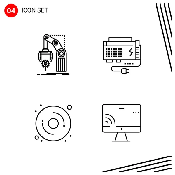 Conjunto Iconos Creativos Universales Simplemente Vector Ilustraciones Para Aplicaciones Web — Archivo Imágenes Vectoriales