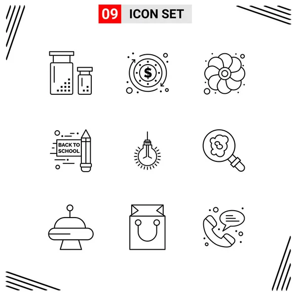 Conjunto Iconos Creativos Universales Simplemente Vector Ilustraciones Para Aplicaciones Web — Vector de stock