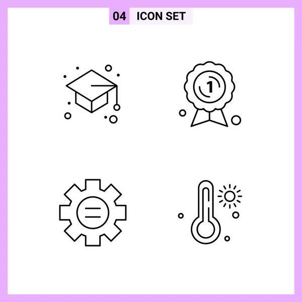 Set Universal Creative Icons Simply Vector Illustrations Web Mobile Apps — Stock Vector