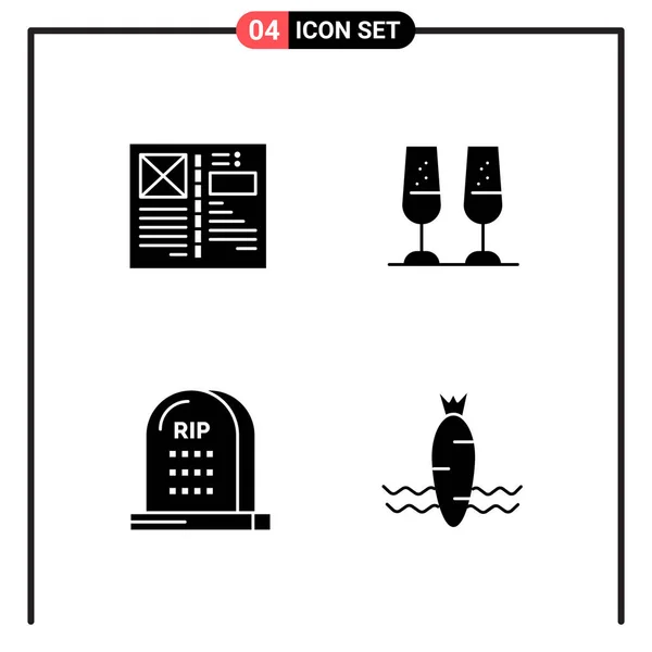 Conjunto Iconos Creativos Universales Simplemente Vector Ilustraciones Para Aplicaciones Web — Archivo Imágenes Vectoriales