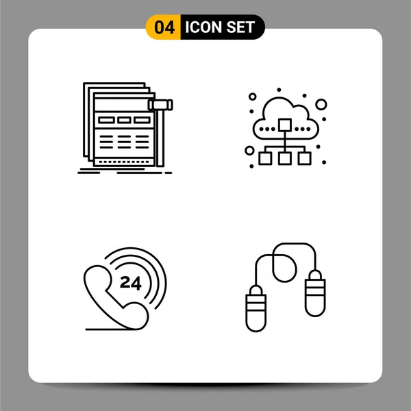 Conjunto Iconos Creativos Universales Simplemente Vector Ilustraciones Para Aplicaciones Web — Archivo Imágenes Vectoriales