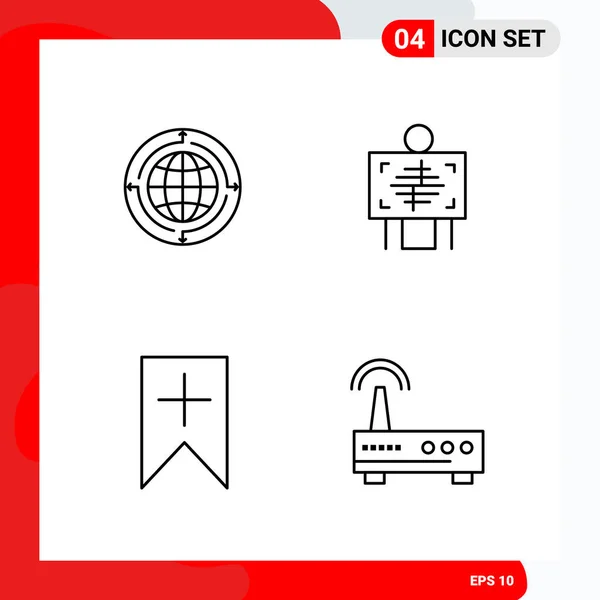 Conjunto Iconos Creativos Universales Simplemente Vector Ilustraciones Para Aplicaciones Web — Vector de stock