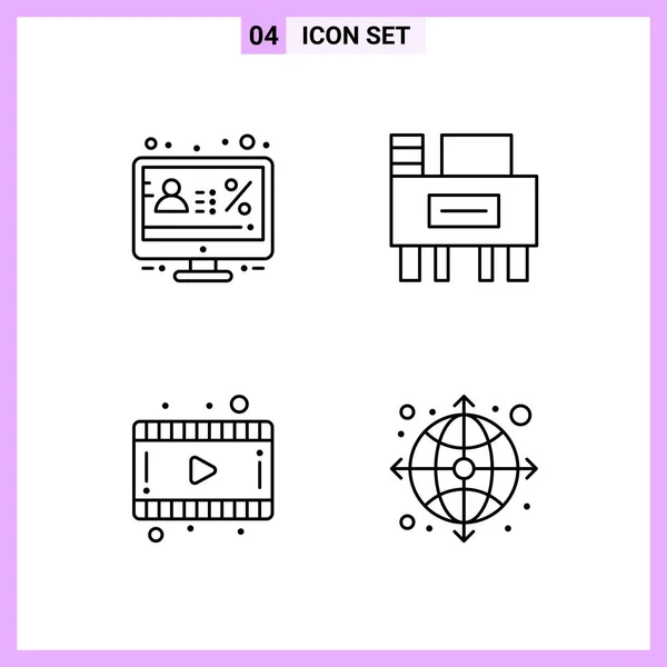 Set Dari Ikon Kreatif Universal Cukup Ilustrasi Vektor Untuk Aplikasi - Stok Vektor