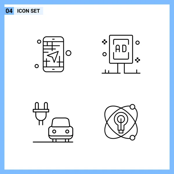 Set Universal Creative Icons Simply Vector Illustrations Web Mobile Apps — Stock Vector