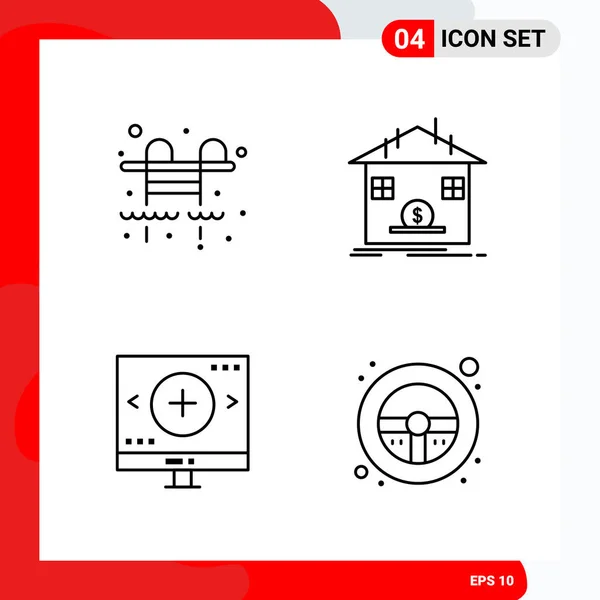 Set Dari Ikon Kreatif Universal Cukup Ilustrasi Vektor Untuk Aplikasi - Stok Vektor