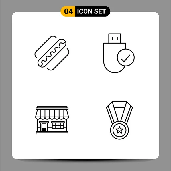 Set Universal Creative Icons Simply Vector Illustrations Web Mobile Apps — Stock Vector