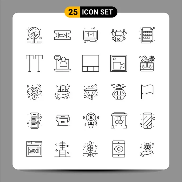 Set of 25 Universal Business Icons Vector — Stockový vektor