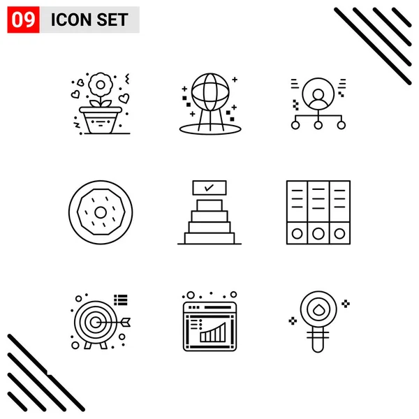 Conjunto Iconos Creativos Universales Simplemente Vector Ilustraciones Para Aplicaciones Web — Archivo Imágenes Vectoriales