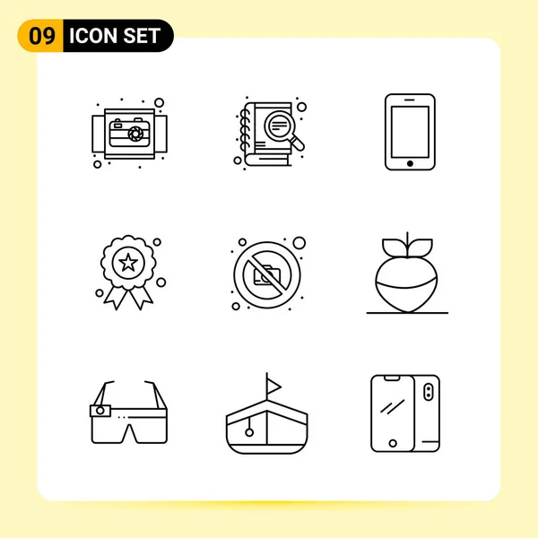 Set Universal Creative Icons Simply Vector Illustrations Web Mobile Apps — Stock Vector