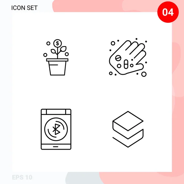 Set Universal Creative Icons Simply Vector Illustrations Web Mobile Apps — Stock Vector