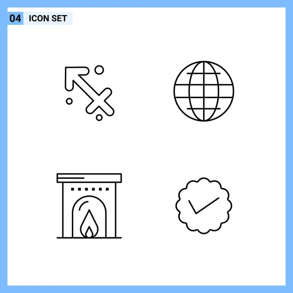 Conjunto Iconos Creativos Universales Simplemente Vector Ilustraciones Para Aplicaciones Web — Vector de stock