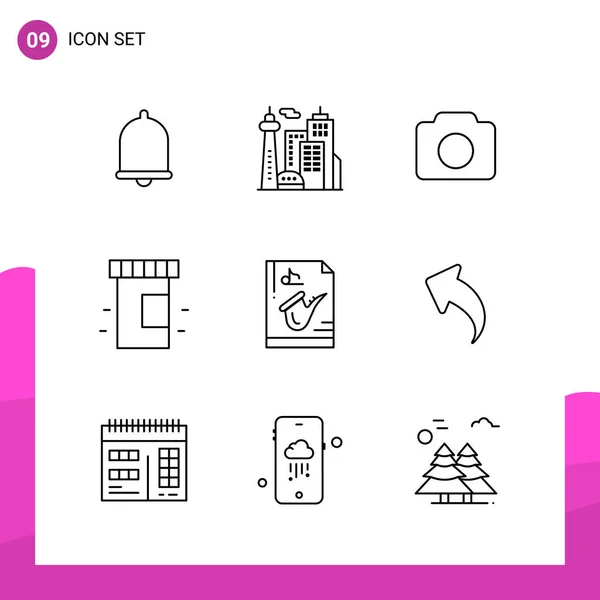 Conjunto Iconos Creativos Universales Simplemente Vector Ilustraciones Para Aplicaciones Web — Vector de stock