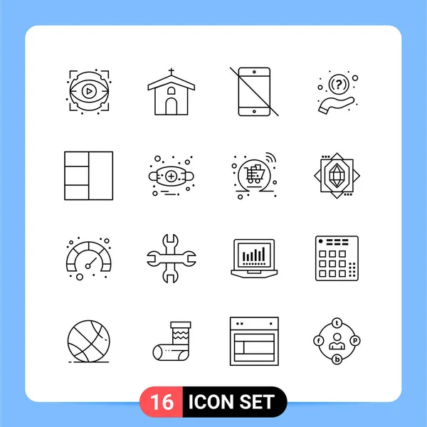 Set Universal Creative Icons Simply Vector Illustrations Web Mobile Apps — Stock Vector