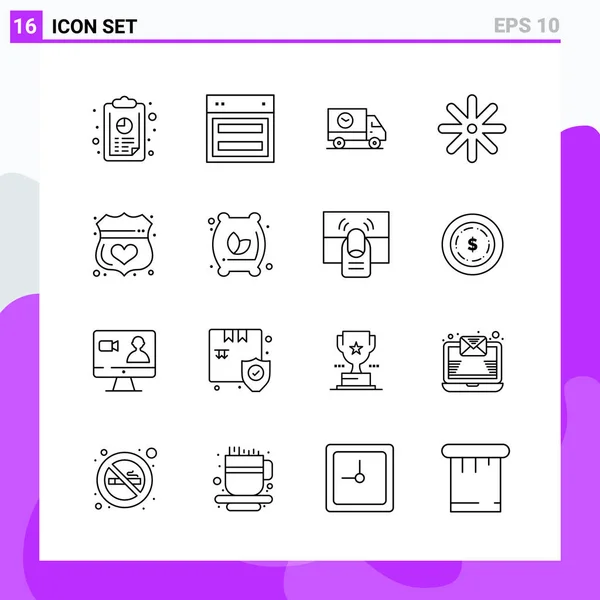 Conjunto Iconos Creativos Universales Simplemente Vector Ilustraciones Para Aplicaciones Web — Vector de stock