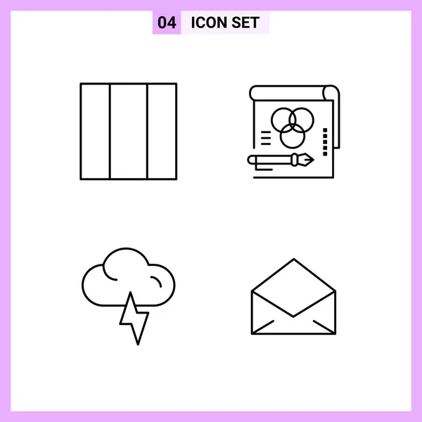 Set Universal Creative Icons Simply Vector Illustrations Web Mobile Apps — Stock Vector