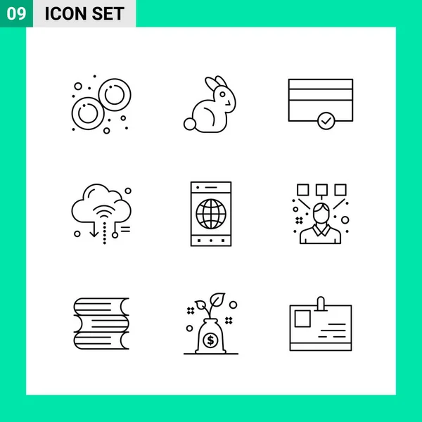 Conjunto Iconos Creativos Universales Simplemente Vector Ilustraciones Para Aplicaciones Web — Vector de stock