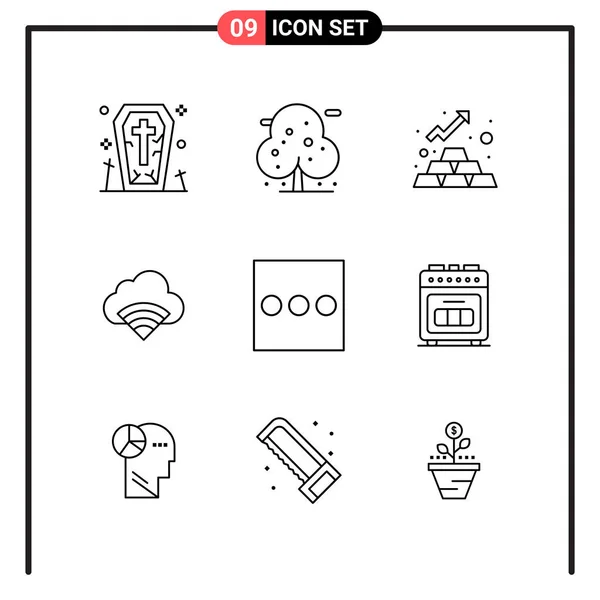 Conjunto Iconos Creativos Universales Simplemente Vector Ilustraciones Para Aplicaciones Web — Vector de stock