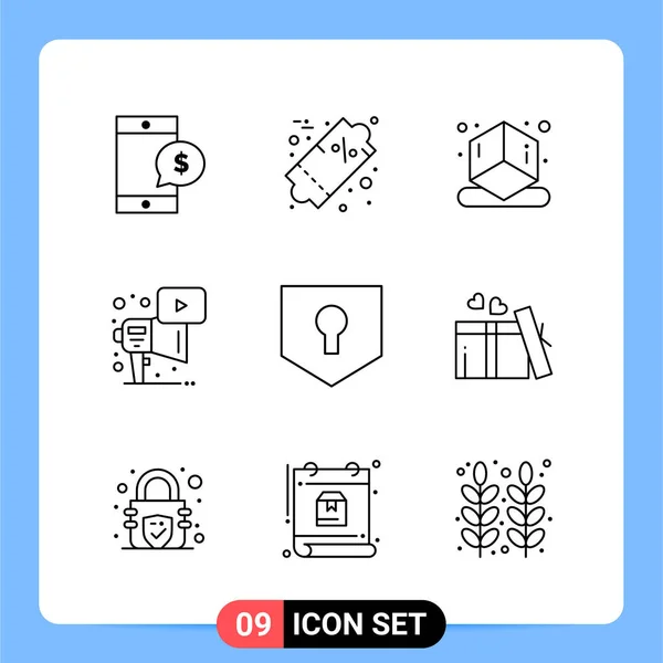 Conjunto Iconos Creativos Universales Simplemente Vector Ilustraciones Para Aplicaciones Web — Archivo Imágenes Vectoriales