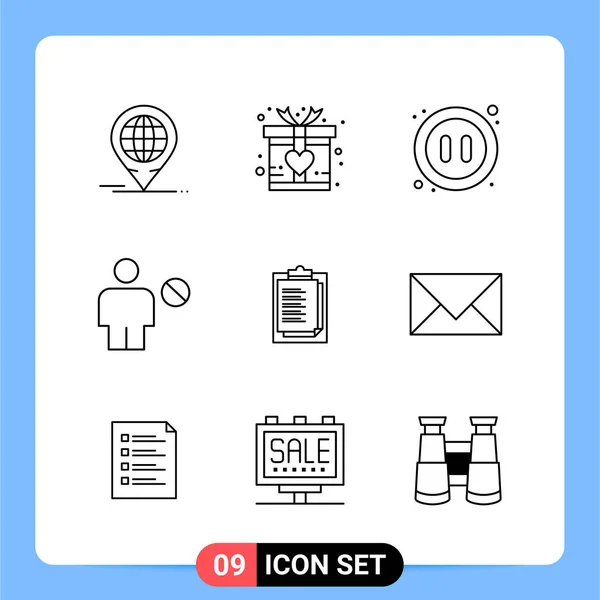 Conjunto Iconos Creativos Universales Ilustración Vectorial — Vector de stock