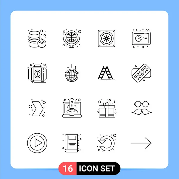 Conjunto de 16 iconos universales Vector de negocios — Vector de stock