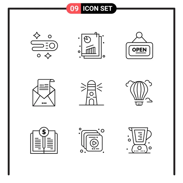 Conjunto Iconos Creativos Universales Simplemente Vector Ilustraciones Para Aplicaciones Web — Vector de stock