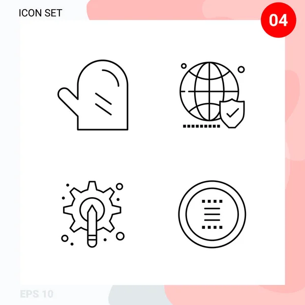 Conjunto Iconos Creativos Universales Simplemente Vector Ilustraciones Para Aplicaciones Web — Vector de stock