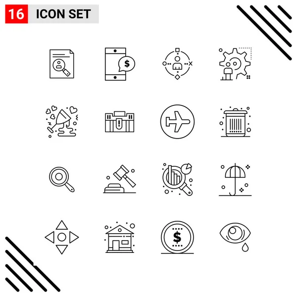 Conjunto Iconos Creativos Universales Simplemente Vector Ilustraciones Para Aplicaciones Web — Vector de stock