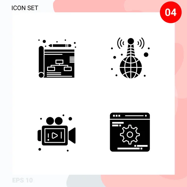 Conjunto Iconos Creativos Universales Simplemente Vector Ilustraciones Para Aplicaciones Web — Archivo Imágenes Vectoriales