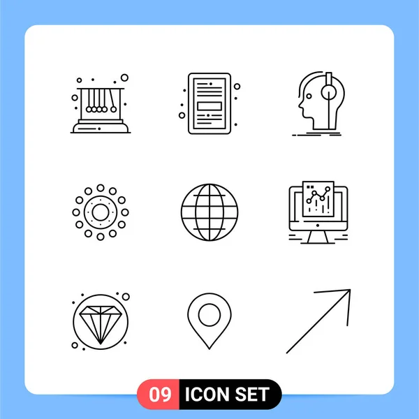 Conjunto Iconos Creativos Universales Ilustración Vectorial — Archivo Imágenes Vectoriales