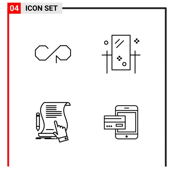 Set Universeller Kreativer Symbole Einfach Vektorillustrationen Für Web Und Mobile — Stockvektor