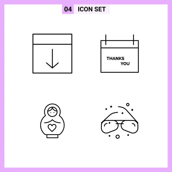 Set Universal Creative Icons Simply Vector Illustrations Web Mobile Apps — Stock Vector