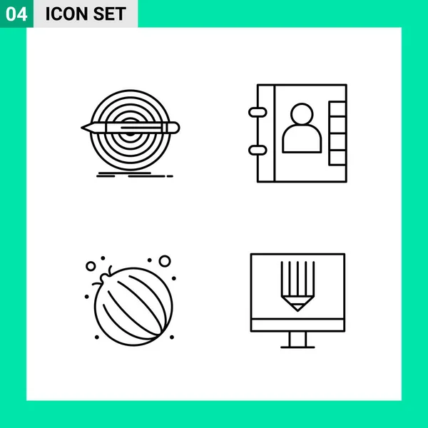 Conjunto Iconos Creativos Universales Simplemente Vector Ilustraciones Para Aplicaciones Web — Archivo Imágenes Vectoriales