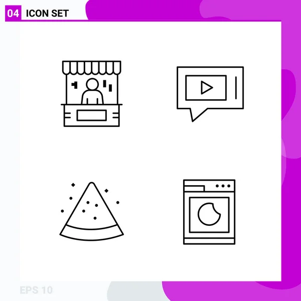 Conjunto Iconos Creativos Universales Simplemente Vector Ilustraciones Para Aplicaciones Web — Vector de stock