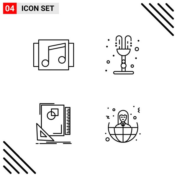 Conjunto Iconos Creativos Universales Simplemente Vector Ilustraciones Para Aplicaciones Web — Vector de stock