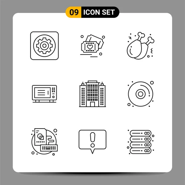 Conjunto Iconos Creativos Universales Simplemente Vector Ilustraciones Para Aplicaciones Web — Archivo Imágenes Vectoriales