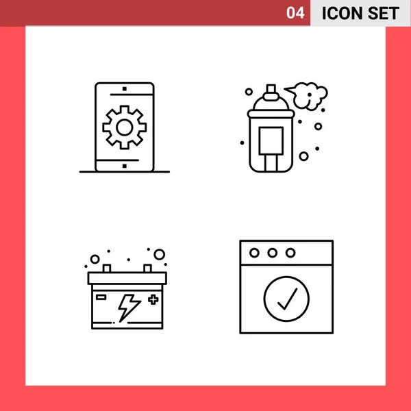 Set Universal Creative Icons Simply Vector Illustrations Web Mobile Apps — Stock Vector