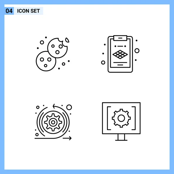 Conjunto Iconos Creativos Universales Simplemente Vector Ilustraciones Para Aplicaciones Web — Vector de stock