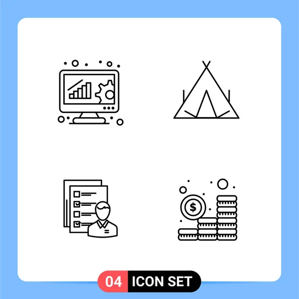 Conjunto Iconos Creativos Universales Simplemente Vector Ilustraciones Para Aplicaciones Web — Vector de stock