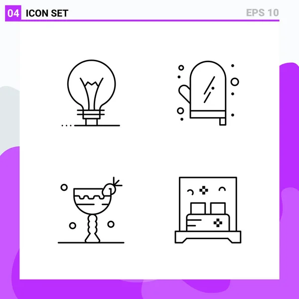 Conjunto Iconos Creativos Universales Simplemente Vector Ilustraciones Para Aplicaciones Web — Vector de stock