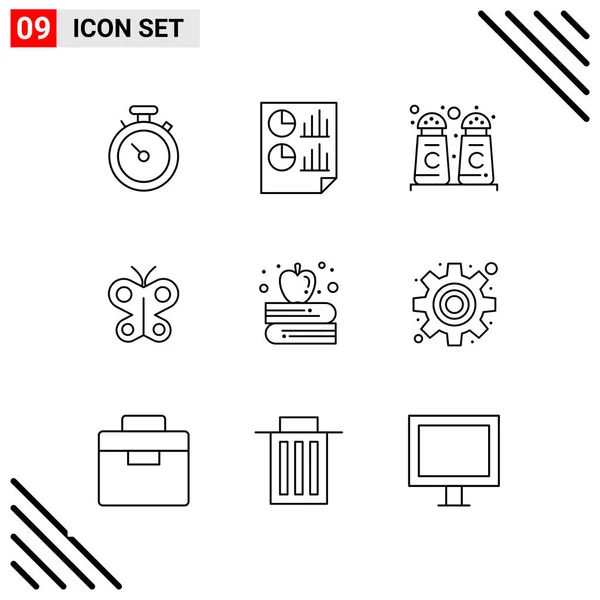 Conjunto Iconos Creativos Universales Simplemente Vector Ilustraciones Para Aplicaciones Web — Vector de stock