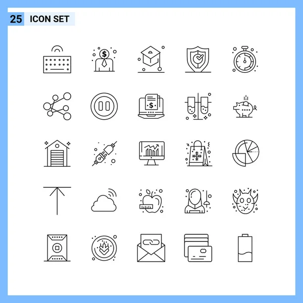 Conjunto Iconos Creativos Universales Simplemente Vector Ilustraciones Para Aplicaciones Web — Archivo Imágenes Vectoriales