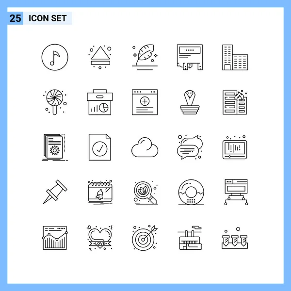 Conjunto Iconos Creativos Universales Simplemente Vector Ilustraciones Para Aplicaciones Web — Vector de stock