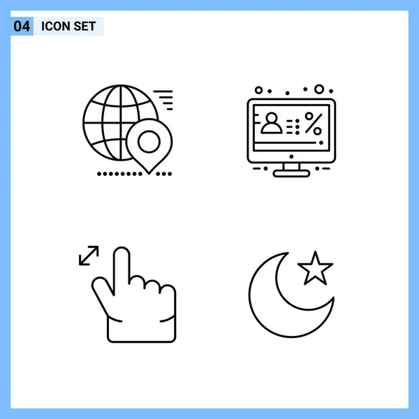 Set Universal Creative Icons Simply Vector Illustrations Web Mobile Apps — Stock Vector