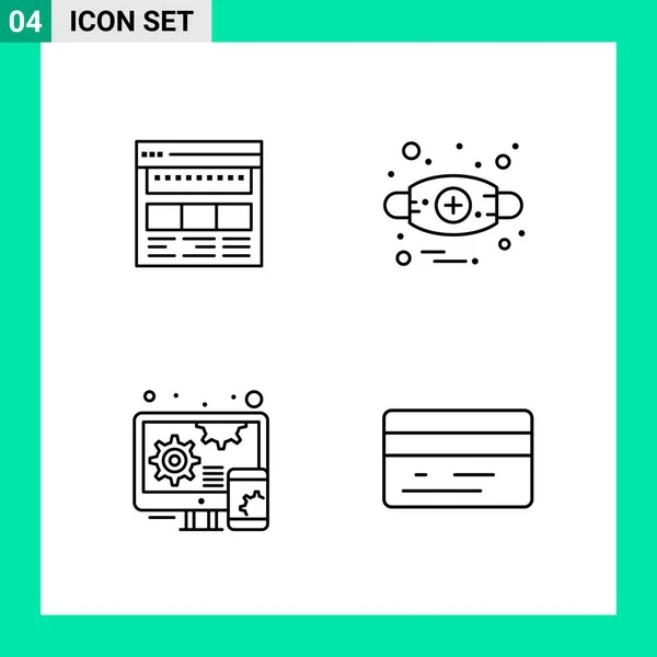 Set Universal Creative Icons Simply Vector Illustrations Web Mobile Apps — Stock Vector