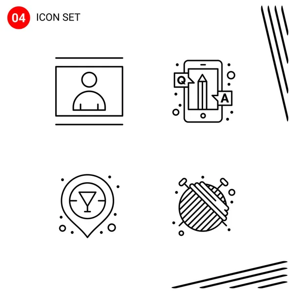 Conjunto Iconos Creativos Universales Simplemente Vector Ilustraciones Para Aplicaciones Web — Vector de stock